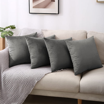 Square Luxury Velvet Throw Cushion Covers for sofa, couch set of 4