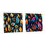 Ursula - Ensemble de 2 peintures murales abstraites en acrylique Boho-103924561