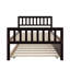 Structure de lit plateforme en bois robuste avec lit gigogne extensible-1258968505