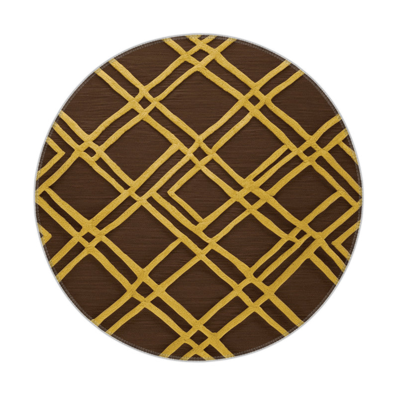 Tapis brun intérieur et extérieur Trellis, Rond 5 pi