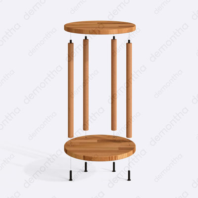 Table en C en bois massif Oswin, table d'appoint ronde en bois de hêtre pour canapé et petits espaces