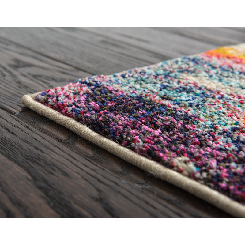 Tapis décoratif rose/bleu/vert Livengood, Rectangle 5 pi x 8 pi