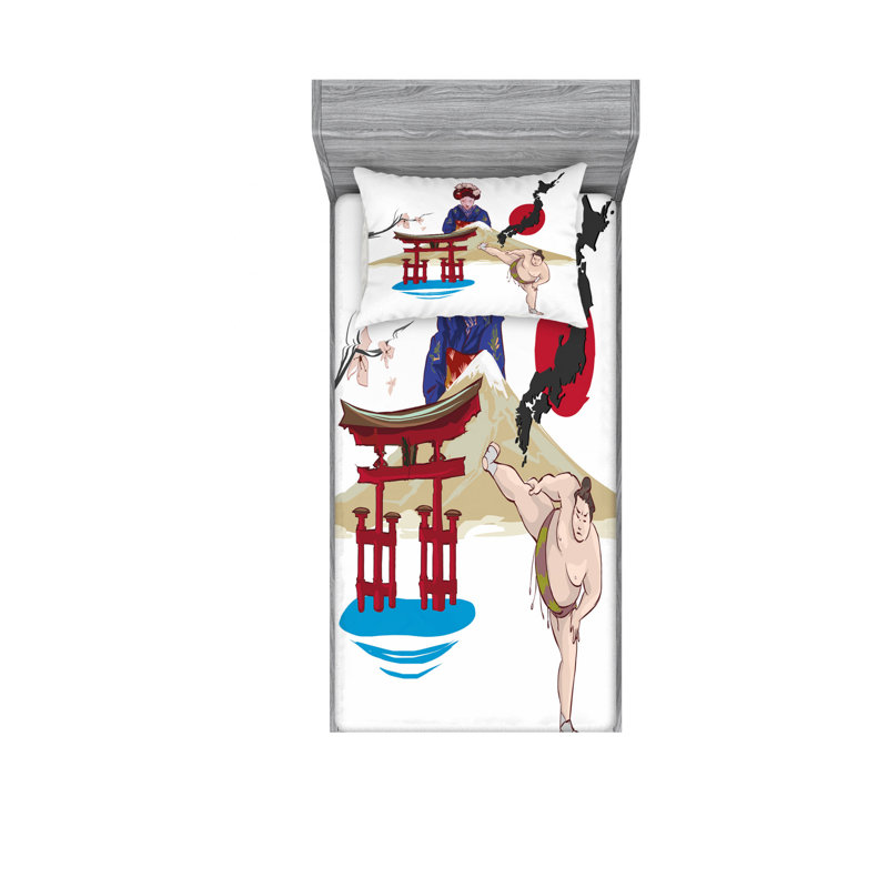Ensemble de draps japonais, Ensemble de draps pour lit simple TG avec drap-hou