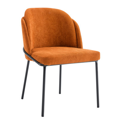 2 chaises de salle à manger, brun et noir. Confortable avec dossier haut et tissu facile d'entretien, fabrication stable en fer de 2 chaises, siège avec pieds noirs. Cadre ergonomique robuste incurvé