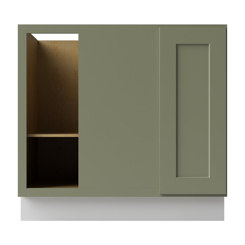 Armoire d'angle à base basse, L 36 po x H 34,5 po x P 24 po, Vert sauge