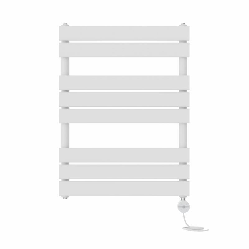 Flat Panel Towel Rail Heated Towel Rails, 80cm H x 60cm W x 6.2cm D, White