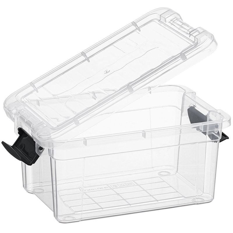 Bacs de rangement Superio avec couvercles, boîtes transparentes de 1,85 pte pour l'organisation, contenants en plastique empilables - sans BPA, non toxiques, sans odeur, organisateur pour la maison, le bureau, le dortoir, paquet de 3