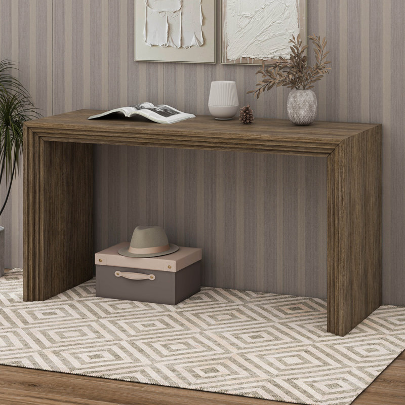 Modern Farmhouse Entryway Console Table, Natural