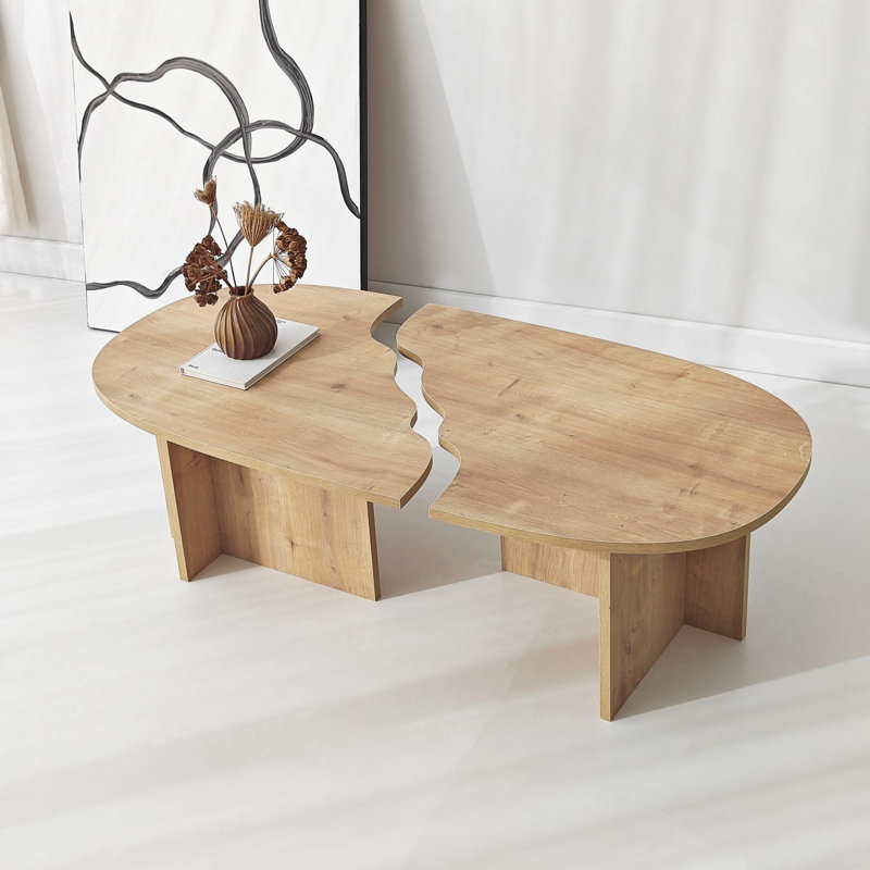 Table basse moderne, chêne saphir, 47,2 po x 15,0 po x 23,6 po | 100% panneau de particules enduit de mélamine, épaisseur: 0,7 pouce | Bandes de chant en PVC, design élégant, parfait pour le salon et les espaces de divertissement, assemblage facile