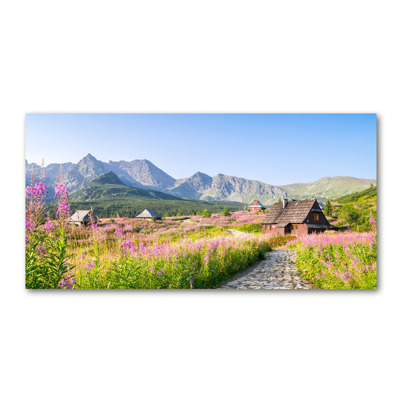 Cottages In The Mountains - No Frame Print on Canvas, 50cm H x 100cm W