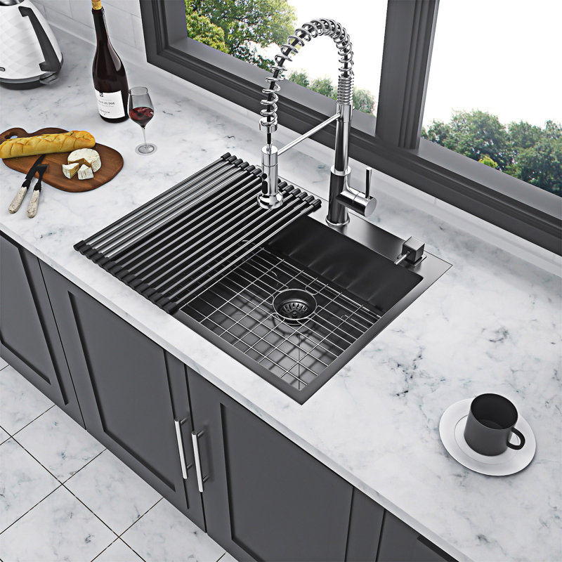 Drop In Kitchen Sink Single Bowl Sink Basin