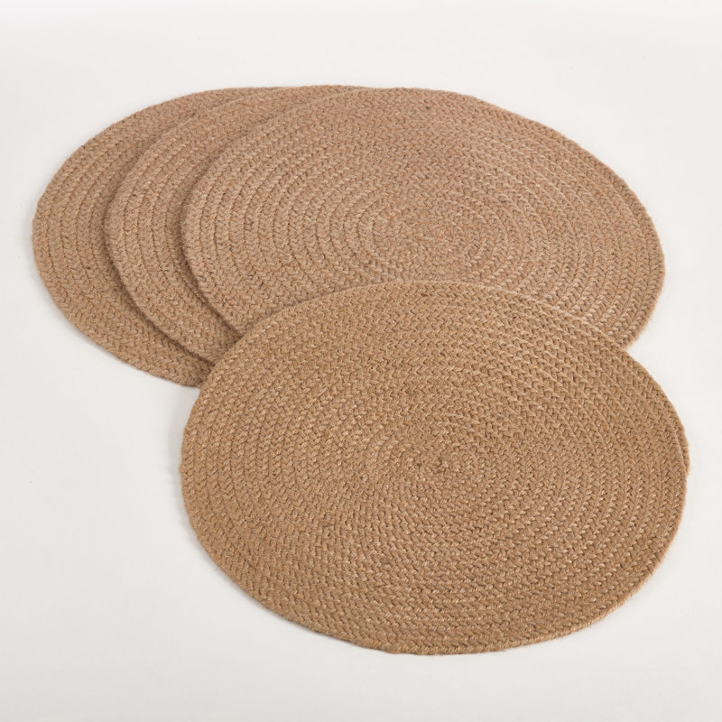 Khaja Jute/Rattan Solid Round Placemats - Thumbnail 4
