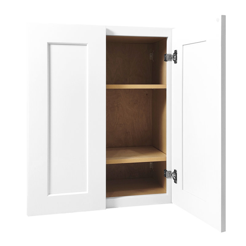 White Solid Wood Wall - Mounted Cabinet With Soft Close Feature And Ample Storage For Bathroom Lounge 27"w×12"d×36"h, Waterproof Double Door Drawer 27"w×12"d×36"h