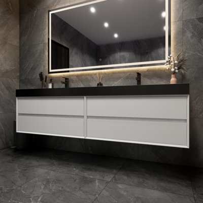Ensemble de meuble-lavabo double mural 84 po Golitz