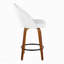 Tabouret de comptoir à hauteur fixe en bois de noyer et similicuir blanc avec repose-pieds rond en métal noir - ensemble de 2-132452735-132452737