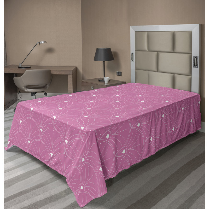 Polyester Floral Flat Sheet, Pink/White, TwinXL Flat Sheet