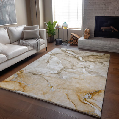 Premium Machine Washable Cerrito AMF516 Brown Rug