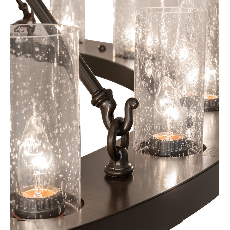 20 - Light Dimmable Wagon Wheel Chandelier