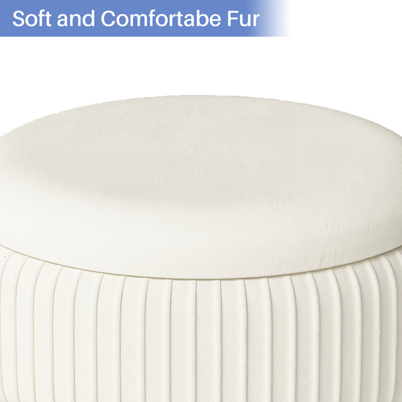 Jemarius Metal Accent Stool, White
