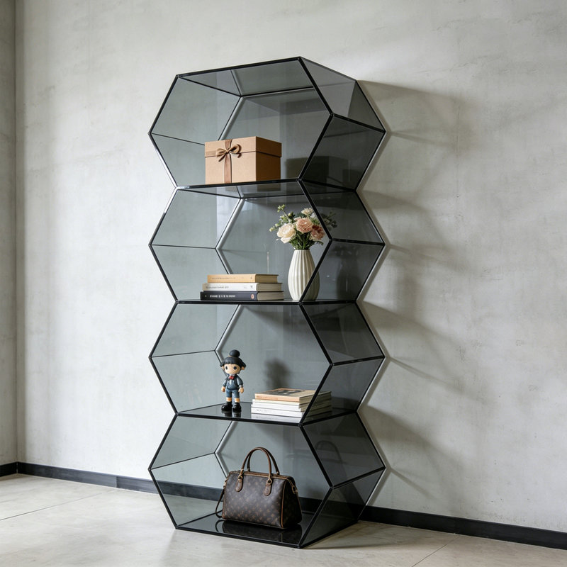 Simple and Creative Acrylic Bookcase, (4 Shelves) 55.12"H x 23.62"W x 9.84"D
