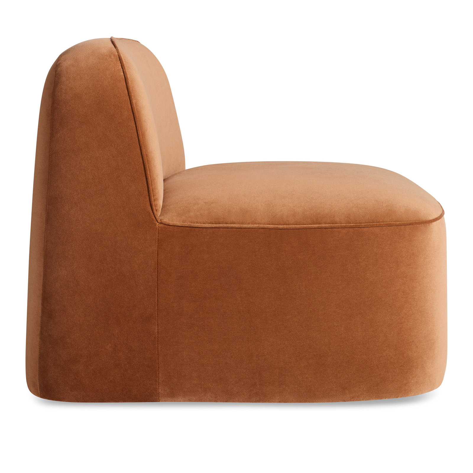 Looksee Upholstered Swivel Side Chair, Copper Velvet