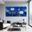 Ensemble de 3 toiles murales à motif de fleurs de lotus-680882976