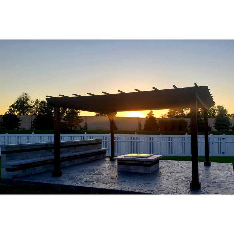 Best Redwood Mission Brown 12 ft x 12 ft Wooden Pergola