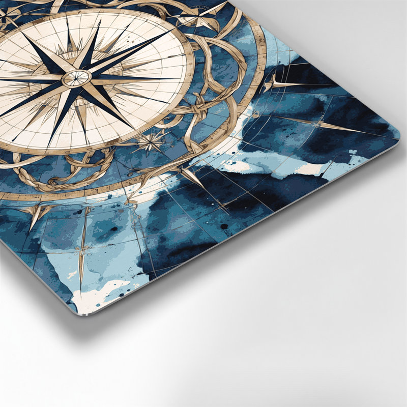 Art nautique gris sur toile, H 11 po x l 14 po
