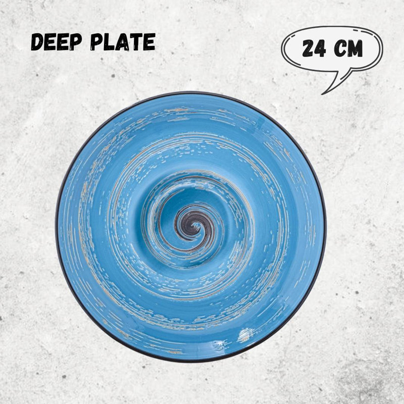 Wilmax Colourboom 24cm Round Deep Plate 24cm, Blue
