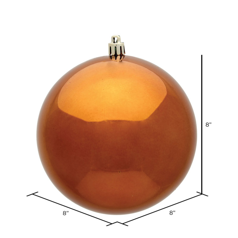 Décoration de boule décorative des Fêtes, H 8 po x l 8 po x P 8 po, Cuivre brillant