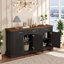 Buffet avec 4 portes, 3 tiroirs, tablettes réglables et ensemble anti-basculement-1085916807