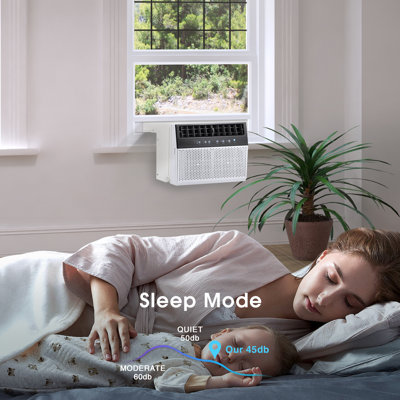Unité de climatisation pour fenêtre 10 000 BTU Electactic Energy Star - 45dB ultra silencieux avec vue complète, coût énergétique de 55 $ par année, 6 modes et télécommande, convient aux fenêtres de 24 à 48 po