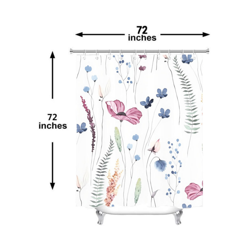 Multicolore rideau de douche aquarelle floral 72 po x 72 po