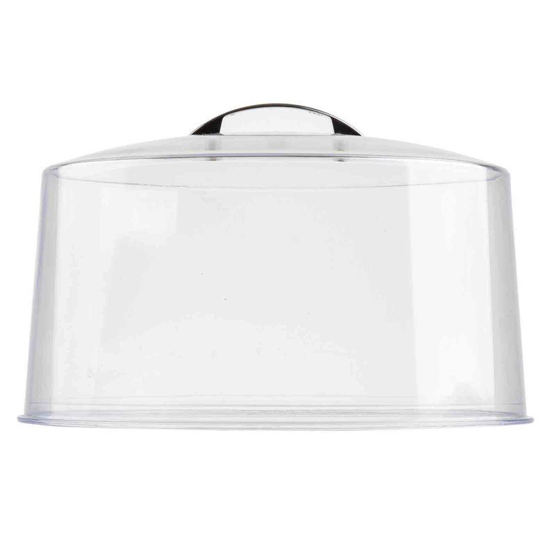 Ensemble d'assiettes et de gâteaux Stanhope TableCraft, base en acier inoxydable de 13 po avec dôme en plastique transparent