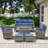 6-Piece Outdoor Wicker Sofa Conversation Set With Swivel Rockers And Fire Pit-1971195234-1971195235