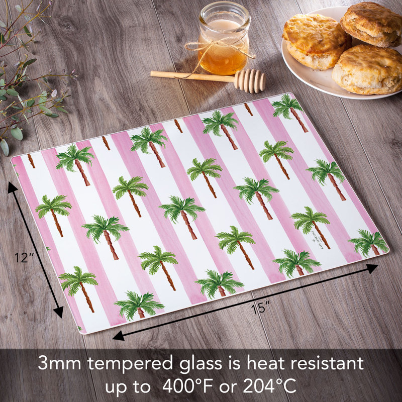 Planche à découper en verre trempé Palm Beach 12 po x 15 po