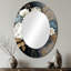 Miroir mural blanc, bleu et gris Pivoine I - blanc-1445998888