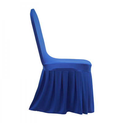 Blue Chair Covers, Polyester Spandex Chair Cover, Stretch Slipcovers for Wedding Party Dining Banquet Flat-Front Chair Covers, Fits Chair Measures up to 20.08 x 17.72 x 37.4 inch