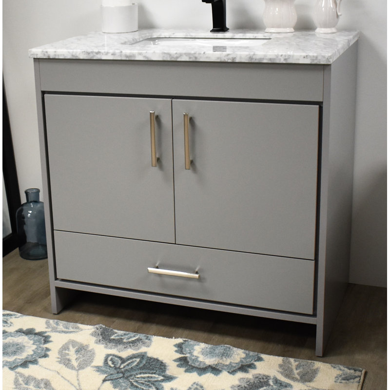 Ensemble de meuble-lavabo simple 36 po Annily, Gris