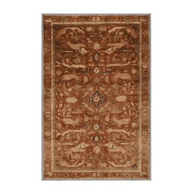 Machine Washable Persian Brown Area Rug