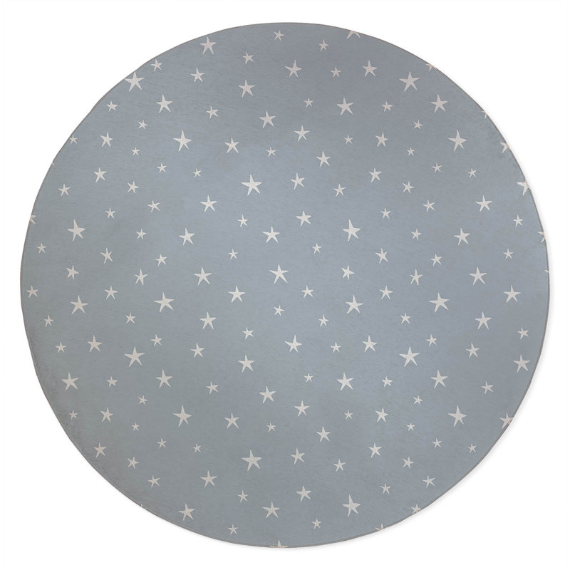 Starry Night Non-Slip Outdoor Rug, Round 5'