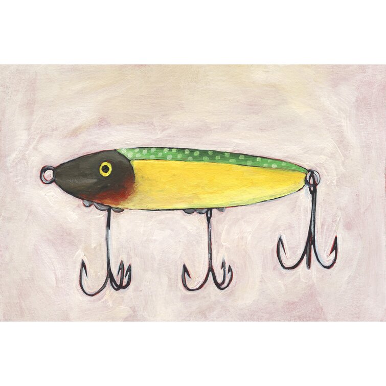 Retro Fishing Lure IV by Regina Moore - Wrapped Canvas Painting Rosecliff Heights Size: 8 H x 12 W
