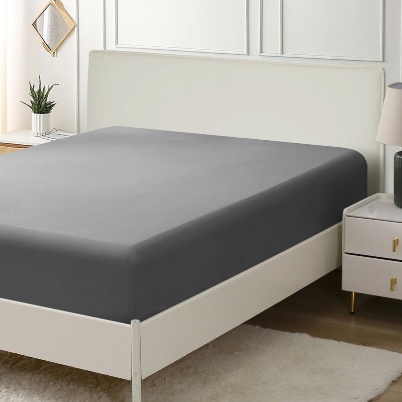 Drap-housse en microfibre ultra douce Solayne 1800 Series, Drap-housse pour taille de lit double, gris