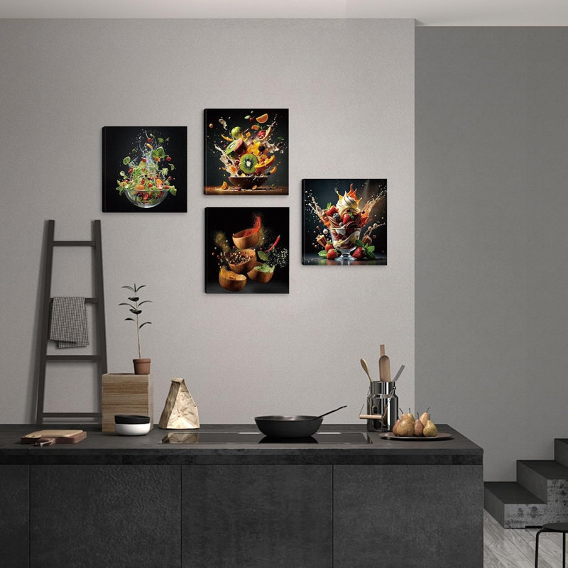 4 Piece No Frame Print on Canvas