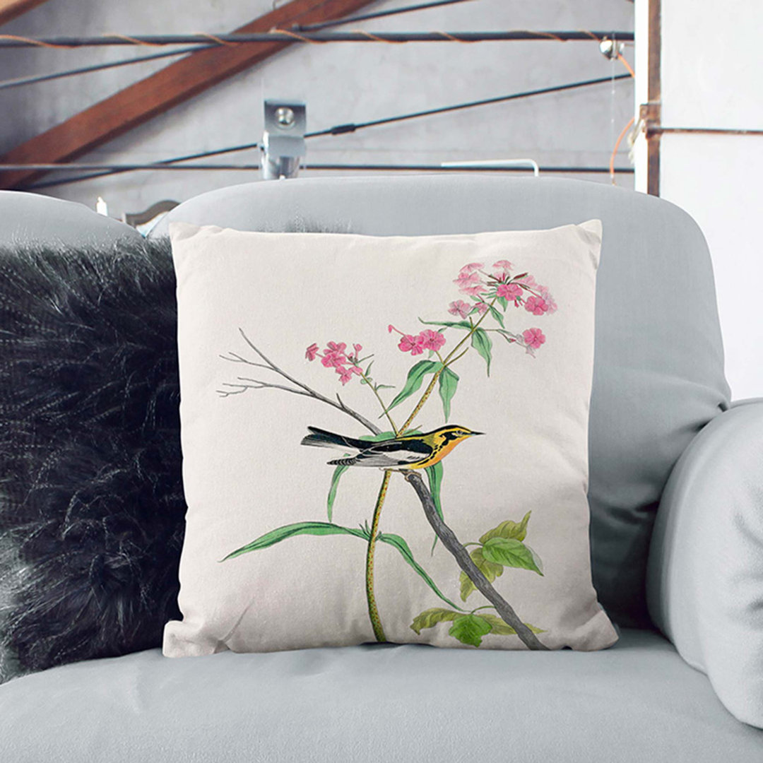 Blackburnian Warbler by John James Audubon Cushion with Filling