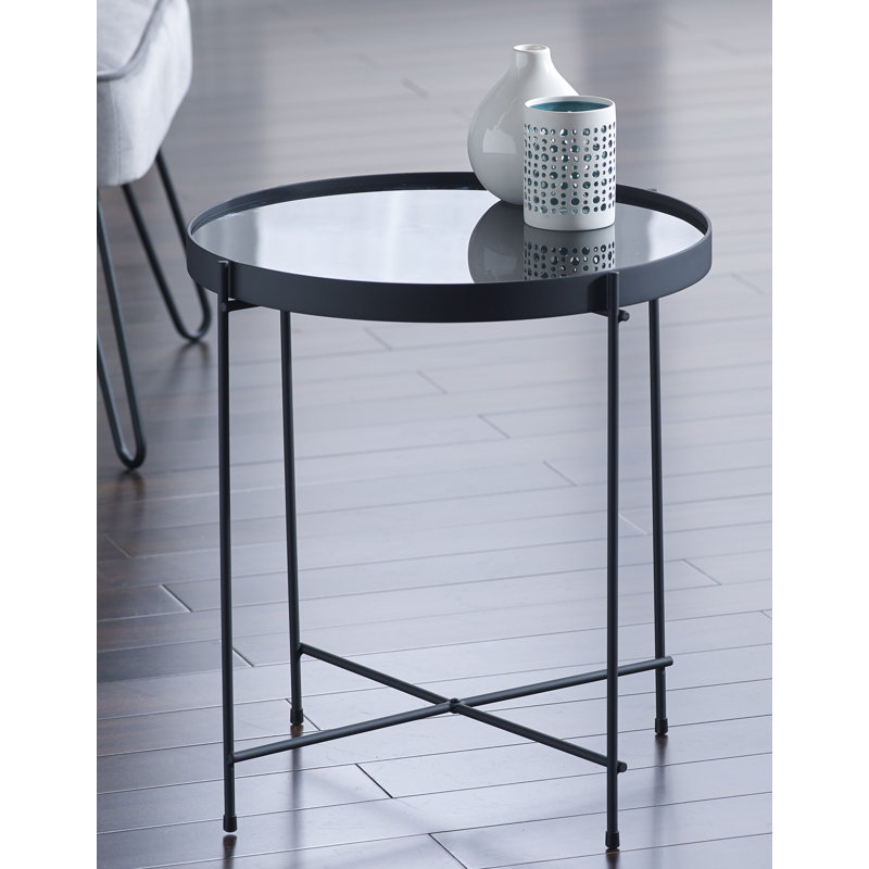 Yasmina Tray Top End Table, Black