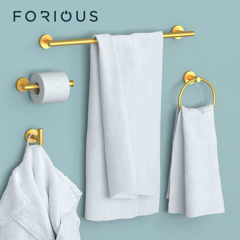 5 - Piece Bathroom Hardware Set, Light Gold