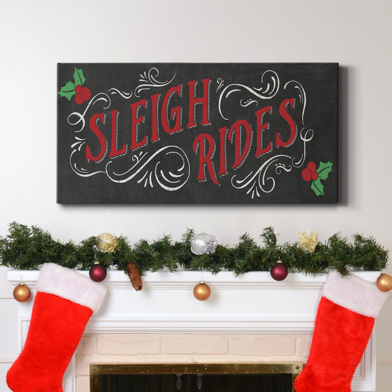 «Sleigh Rides», toile tendue avec châssis de qualité supérieure - prête à être accrochée, H 16 po x l 8 po x P 1 po
