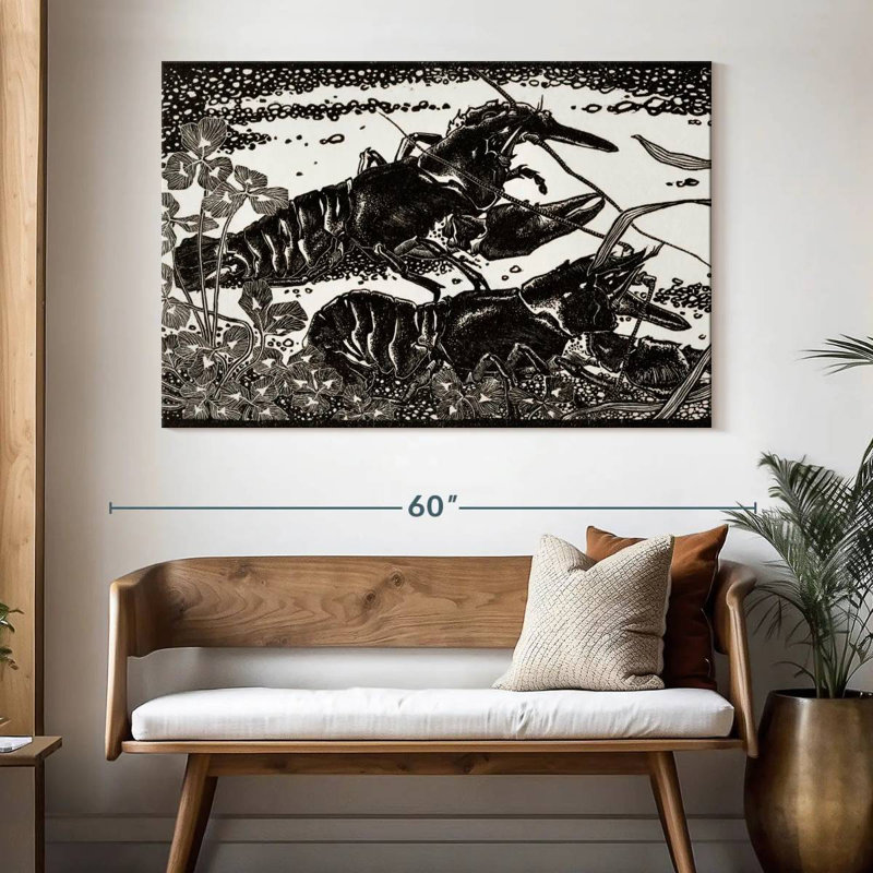 Two Crayfish, 34" H x 51" W