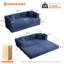 Canapé-lit convertible 5 en 1, canapé-lit modulable en velours côtelé de 200 cm avec structure fixe et mousse haute densité, canapé-lit futon pliable pour salon, chambre, petits espaces, bleu-1676966743